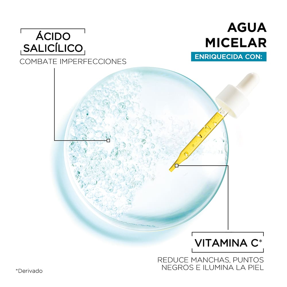 Imagen Agua Micelar Garnier Express Aclara Anti-Imperfecciones con Vitamina C y Ácido Salicílico